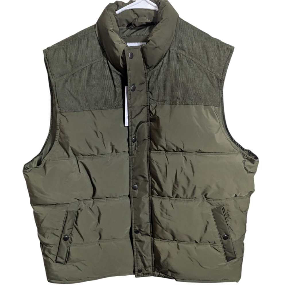 Goodfellow & Co Men's Quilted Puffer Vest Coat Sz XXL Green